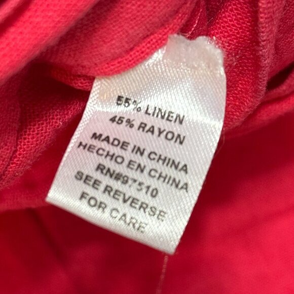 Contact Shorts Women's Size Large Pink Bermuda Linen Rayon Stretchy Waist Belt - Picture 4 of 11